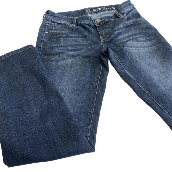 NY&C Womens Slim Slouch Sits at Lower Waist Blue Denim Jeans Size 4 Stretch - Picture 12 of 16